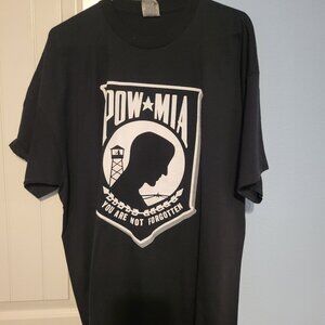 Vintage Mens XXL Short Sleeve T Shirt POW MIA Black
